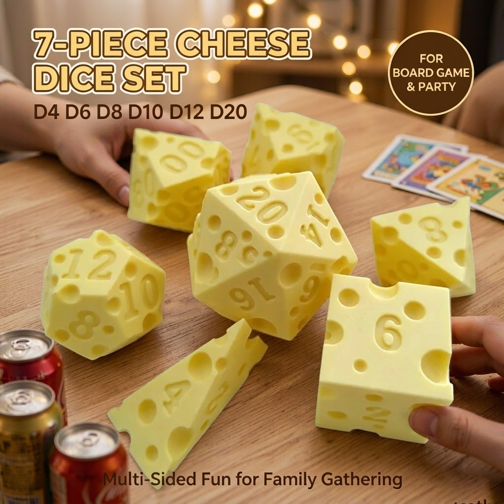 Board Game Live - Creatieve Onregelmatige Kaas Dobbelstenen Set D4