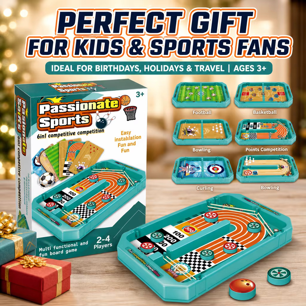 6-in-1 tafelspel met sportthem - Board Game Live recensie en prijs